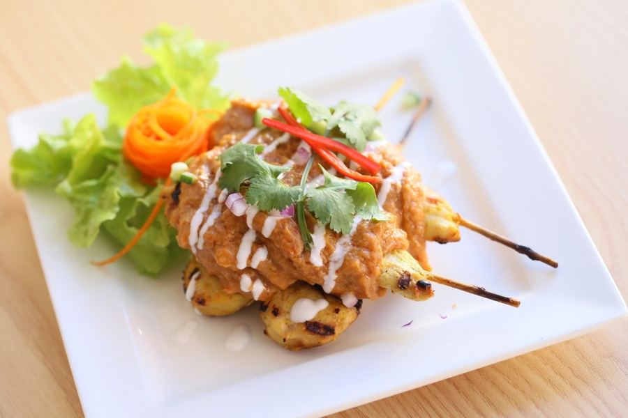Grilled chicken skewers